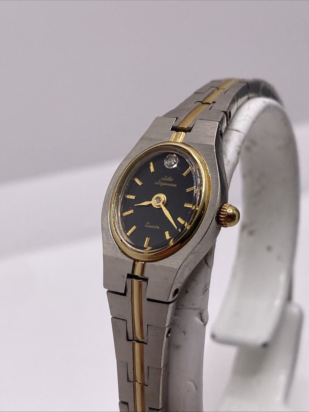 Vintage Jules Jurgensen Womens Silver Gold Watch Works New Battery